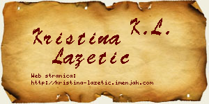 Kristina Lazetić vizit kartica